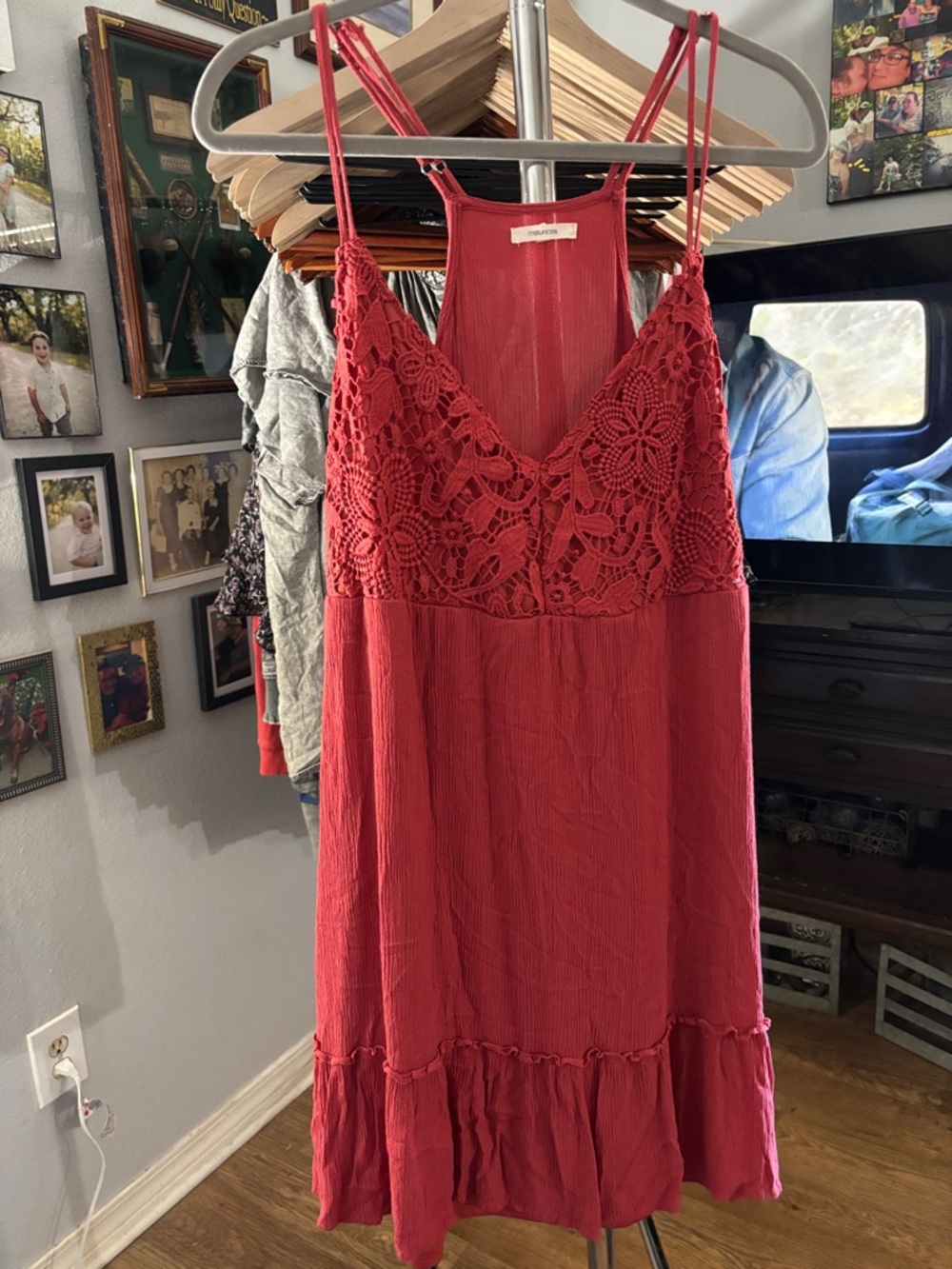 Maurices Crochet Tiered Babydoll Dress